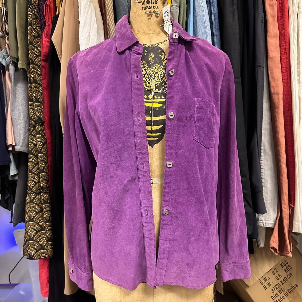 VTG 90S PURPLE SUEDE SHIRT